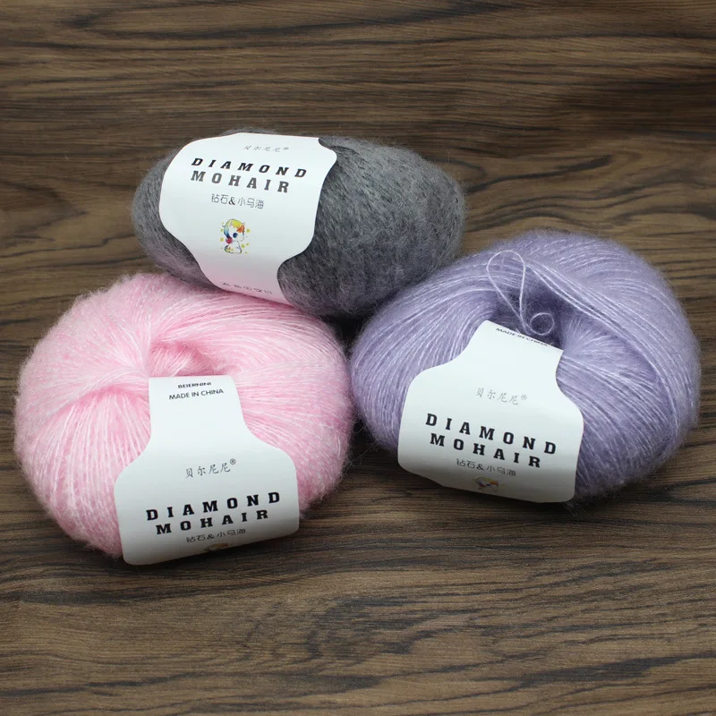 

1pcs Mohair Yarn Fine Hand-woven Color Sweater Super Soft Crochet Skin-Friendly Baby Wool For Knitting Sweater Shawl