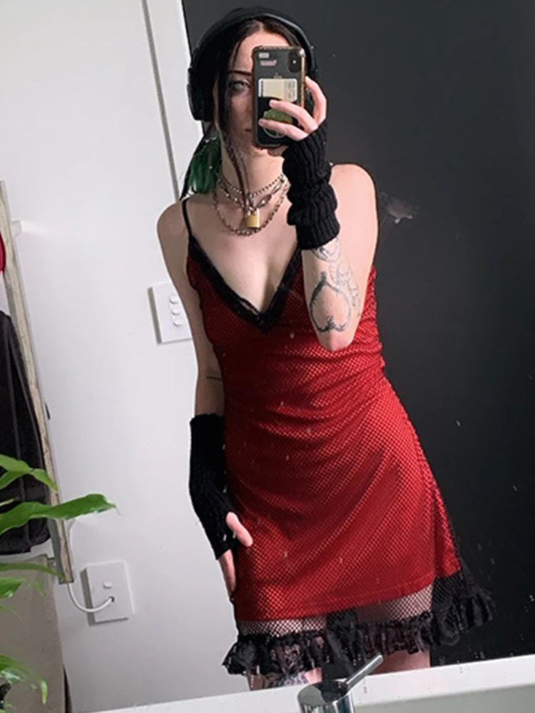 Женское кружевное платье Goth Dark готическое в стиле панк ТРАПЕЦИЕВИДНОЕ ПЛАТЬЕ С