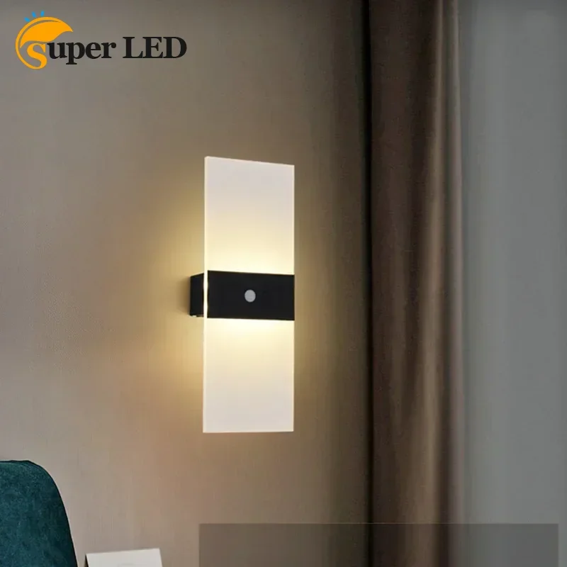 Современный домашний декор ночник с датчиком движения настенные светильники