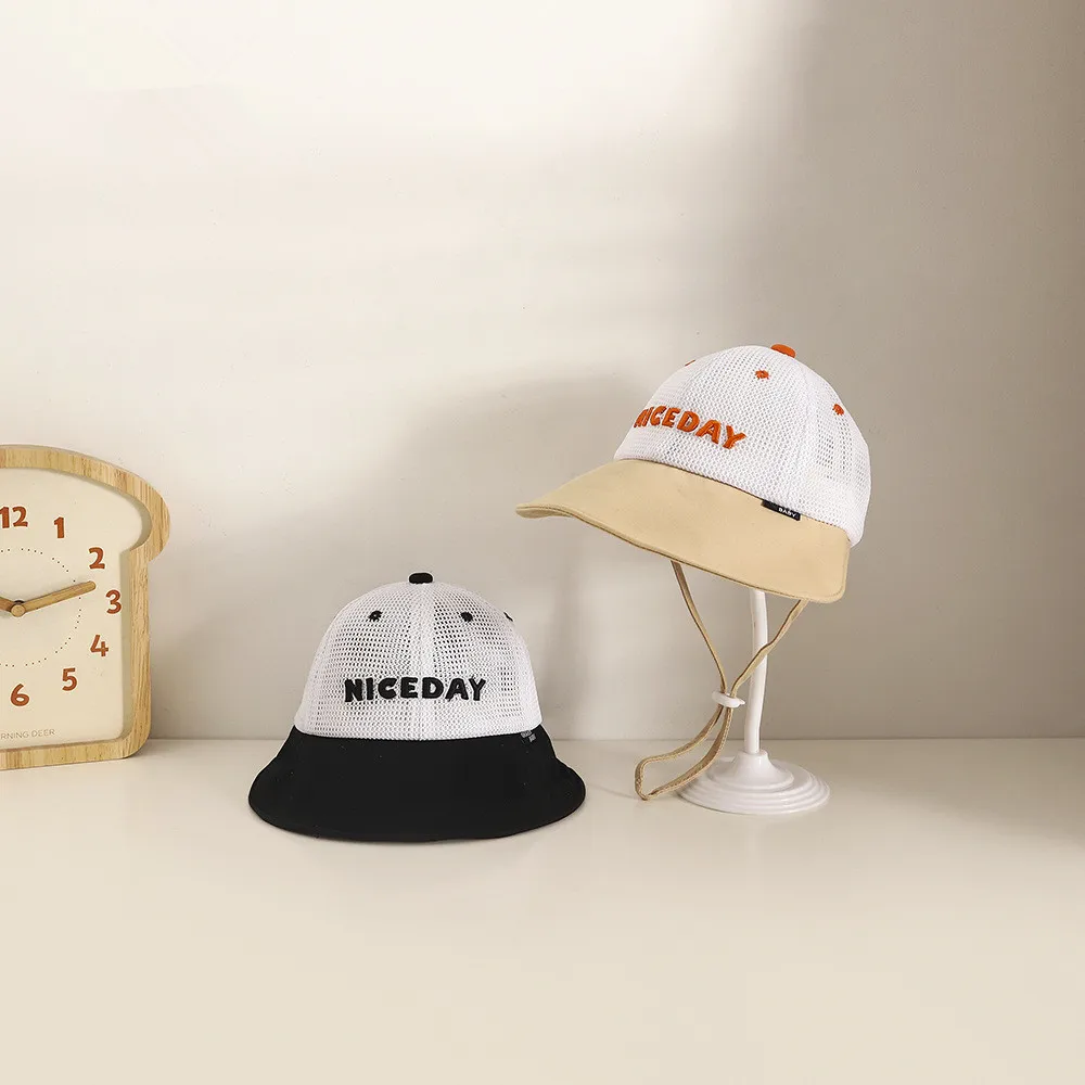 

Шляпа Детская сетчатая с вышитыми буквами, дышащая пляжная Панама от солнца с большими полями, для отдыха на открытом воздухе, летняя