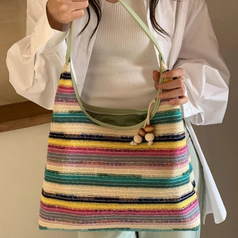 Женская сумка South Wind Rainbow Hytot новая приморская плетеная сумка-тоут большая