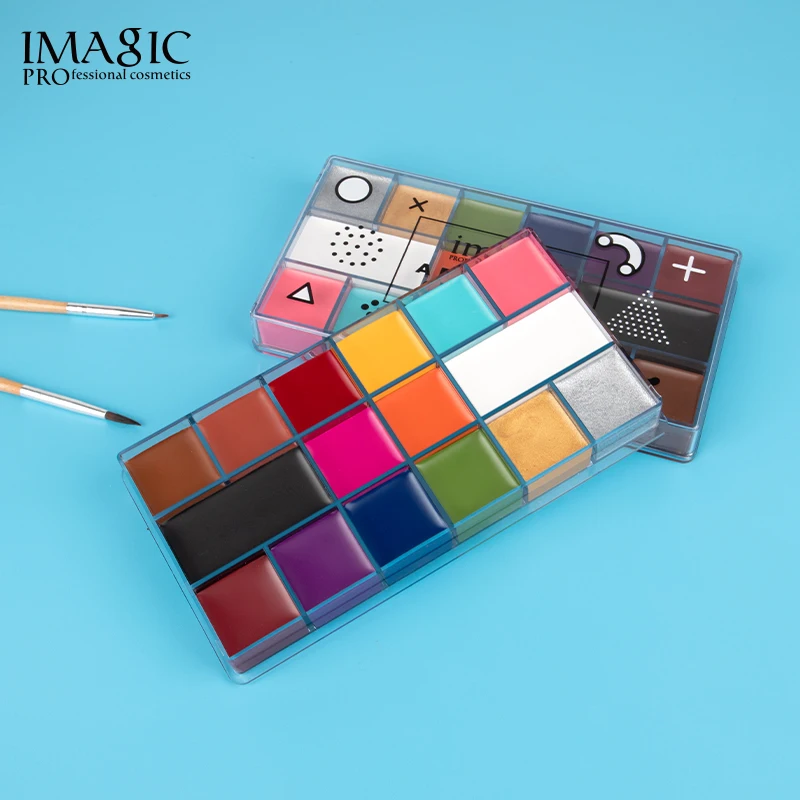

Newly Upgraded 16 Colors Flash Tattoo Face Body Paint Oil Painting Halloween Professional Abstract Art Party Fancy Makeup