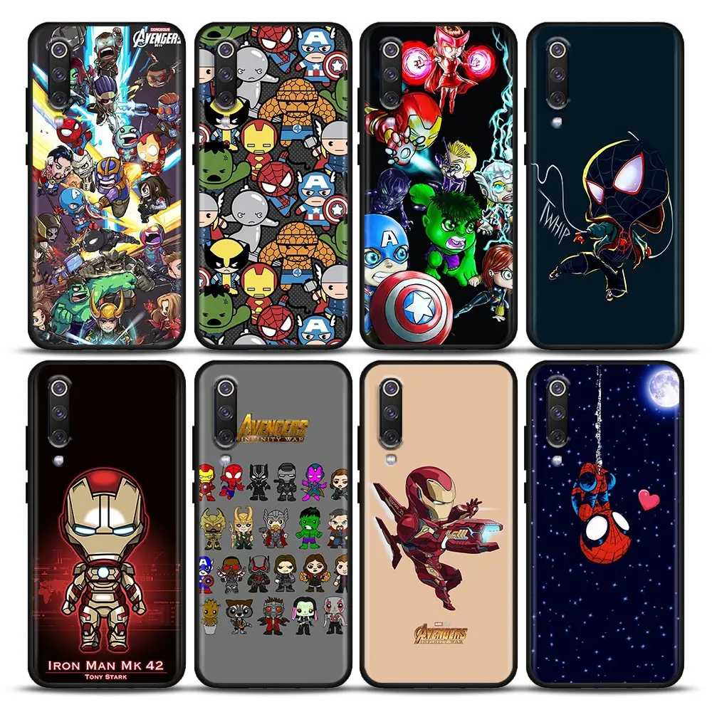 

Phone Case for Xiaomi Mi 9 9T SE Mi 10T 10S Mi A2 Lite CC9 Note 10 Pro 5G Soft Case Cover Cute Cartoon Marvel Avengers