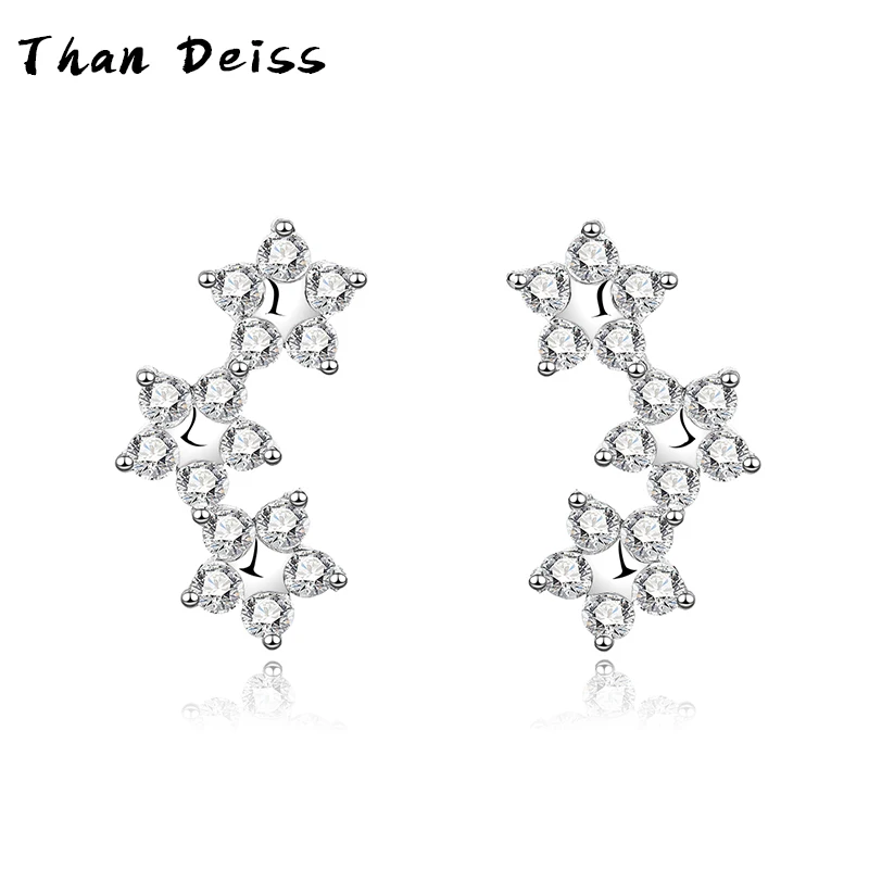 

Korean Version Of Simple Fashion Pentagram Earrings S925 Sterling Silver With Drill Small Fresh Star Temperament Wholesale