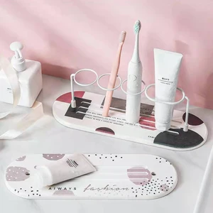 new bathroom storage rack diatomite mat organizer for place toothbrush toothpaste holder quick dry water absorbent anti mildew free global shipping