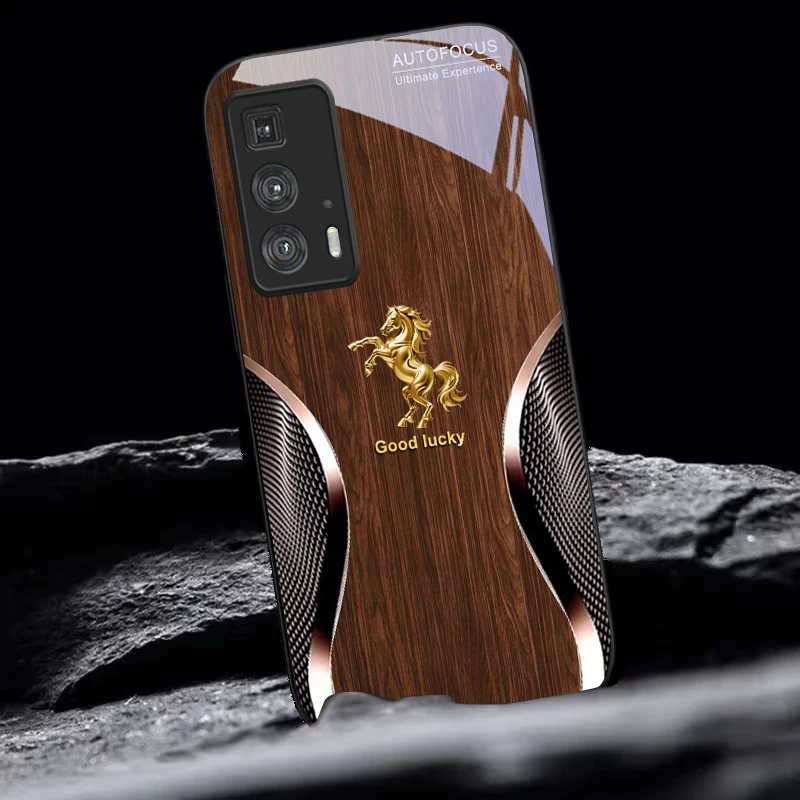 Фото Чехол для телефона Golden Steed Fortune из черного стекла для Motorola Moto Edge 20 Lite 30 Pro 40 Neo 50 Ultra X30 Pro G14 G75 G84 G85 №5