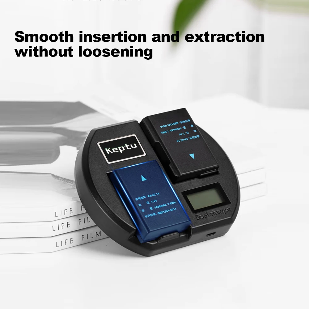 Зарядное устройство для камеры EN-EL14 быстрое зарядное с ЖК-дисплеем Nikon D3200 D3100 D3400