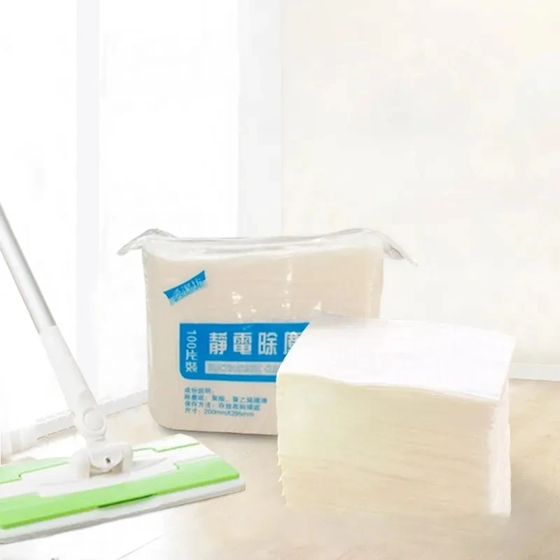 

100pcs/Pack Electrostatic Dust Removal Paper Cleaning Cloth Rag Scouring Pad Disposable Mop Replacement Paper Kichen Accessories