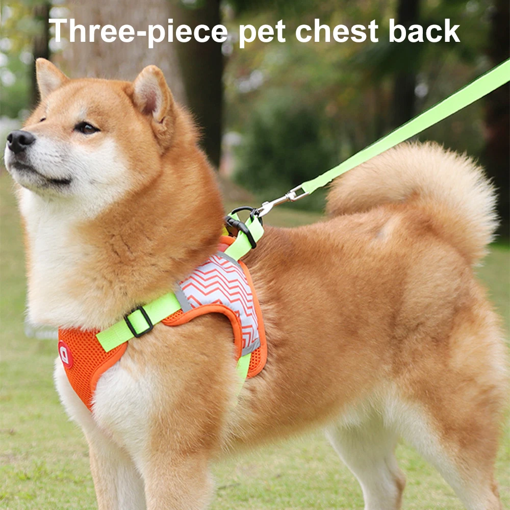 

Светоотражающая шлейка для собак, Воздухопроницаемый поводок для маленьких и средних питомцев, кошек и щенков