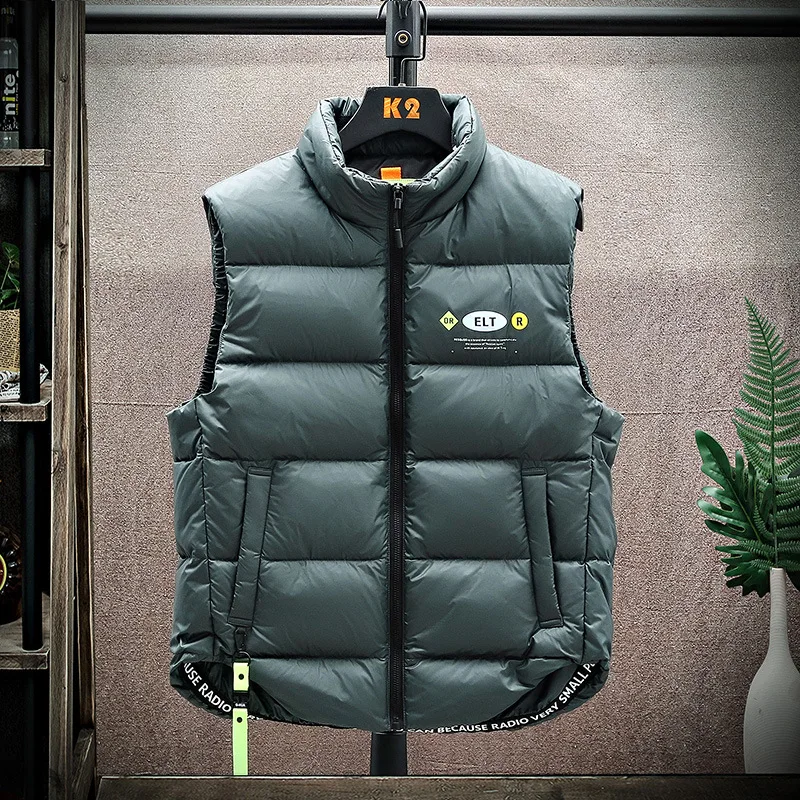 

High Quality Men White Duck Down Jacket Vest Men's New Spring and Autumn Close-fitting Warm Coat Sleeveless Downjacket