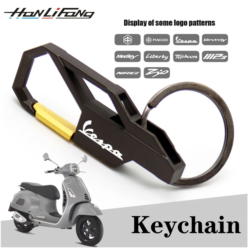 

Motorcycle Keychain For Piaggio Vespa Primavera 150 Vespa 946 Sei Giorni GTS 300 Sprint 125 Key Lettering Keyring Metal Keychain