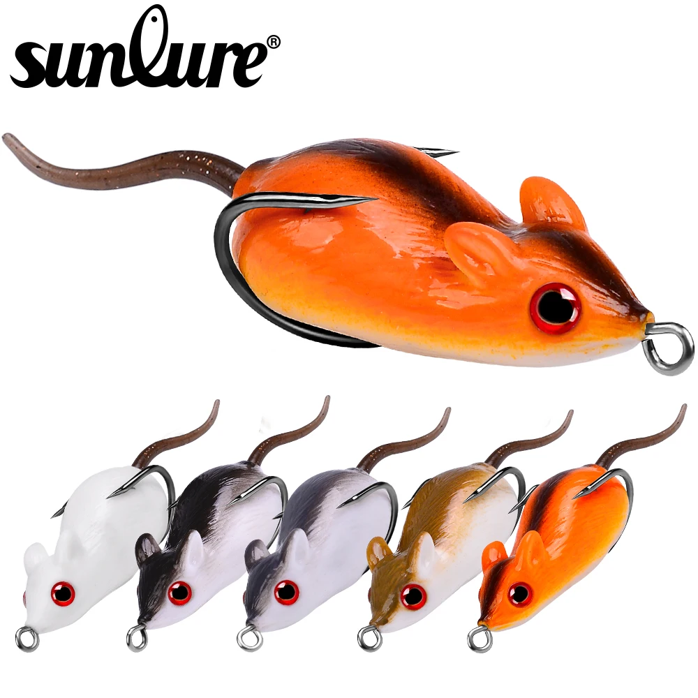 

Sunlure 5PCS Soft Mouse Bait 5cm-9g Sinking Fishing Lure Silicone Crankbait Artificial Rubber Wobbler Swimbait Fishing Tackle