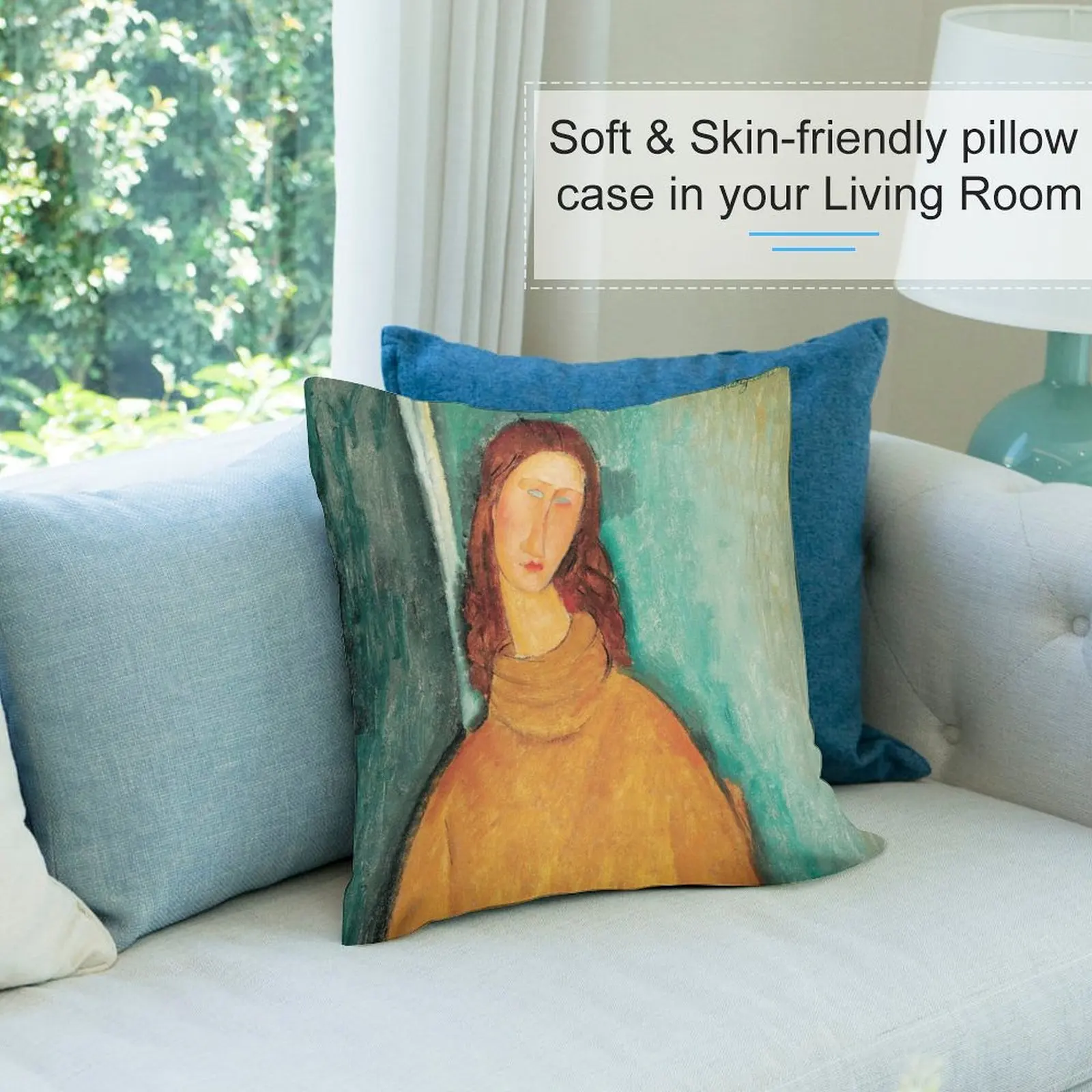 Портрет Жанны хебутерн от Amedeo Modigliani 1919 декоративная подушка рождественские