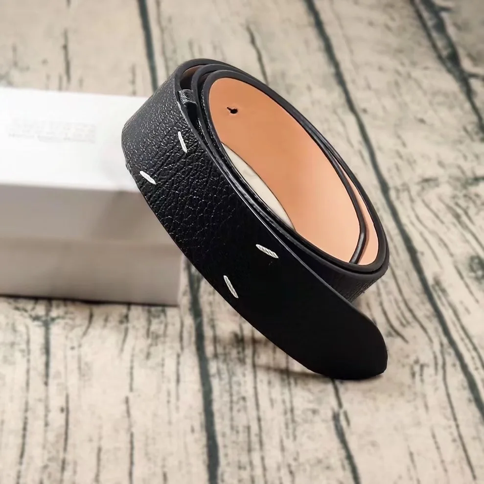 

MM6 Margiela роликовый ремень для мужчин и женщин 1:1 высокое качество четвертое пояса с вышивкой