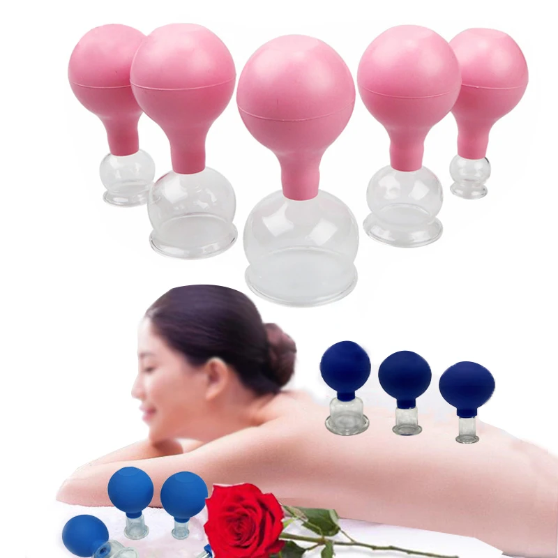 

1Pc Massage Health Rubber Head Glass Vacuum Cupping Cups Family Medical Vacuum Cans Suction Therapy Device Back Body Care Tools
