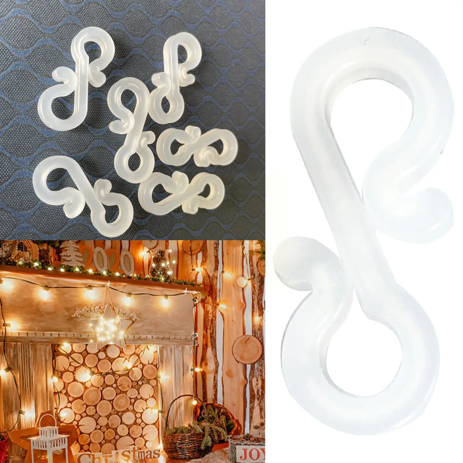 

50 Pcs Gutter Hooks S Clip Hooks For Christmas Decoration Outside String Lights Seasonal Fairy Light X3j6