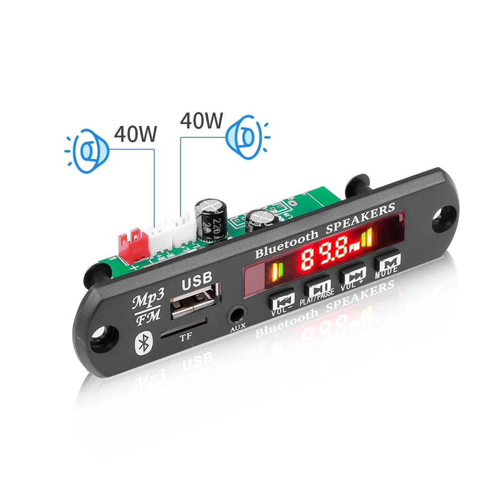 Беспроводной MP3-плеер 12 В 2*40 Вт с усилителем мощности bluetooth аудио модуль