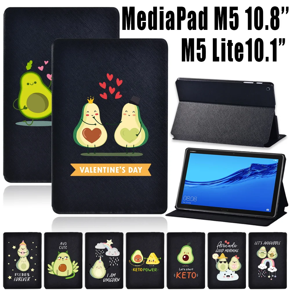 

For Huawei MediaPad M5 Lite 10.1"/M5 10.8"/M5 Lite 8 Anti-fall Protective Case Tablet Adjustable Folding Stand Cover Case + Pen