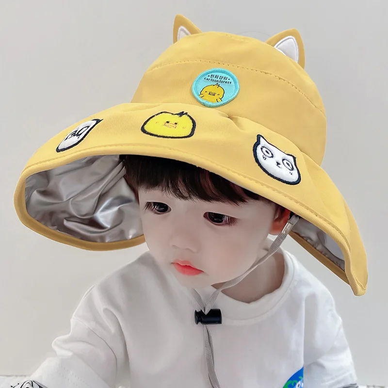 

Kids Boys Gir Fisherman Hat Sun Hat Big Brim Beach Hat Baby Sun Hat Sunscreen Outdoor Cap Accessories 2-6 Years