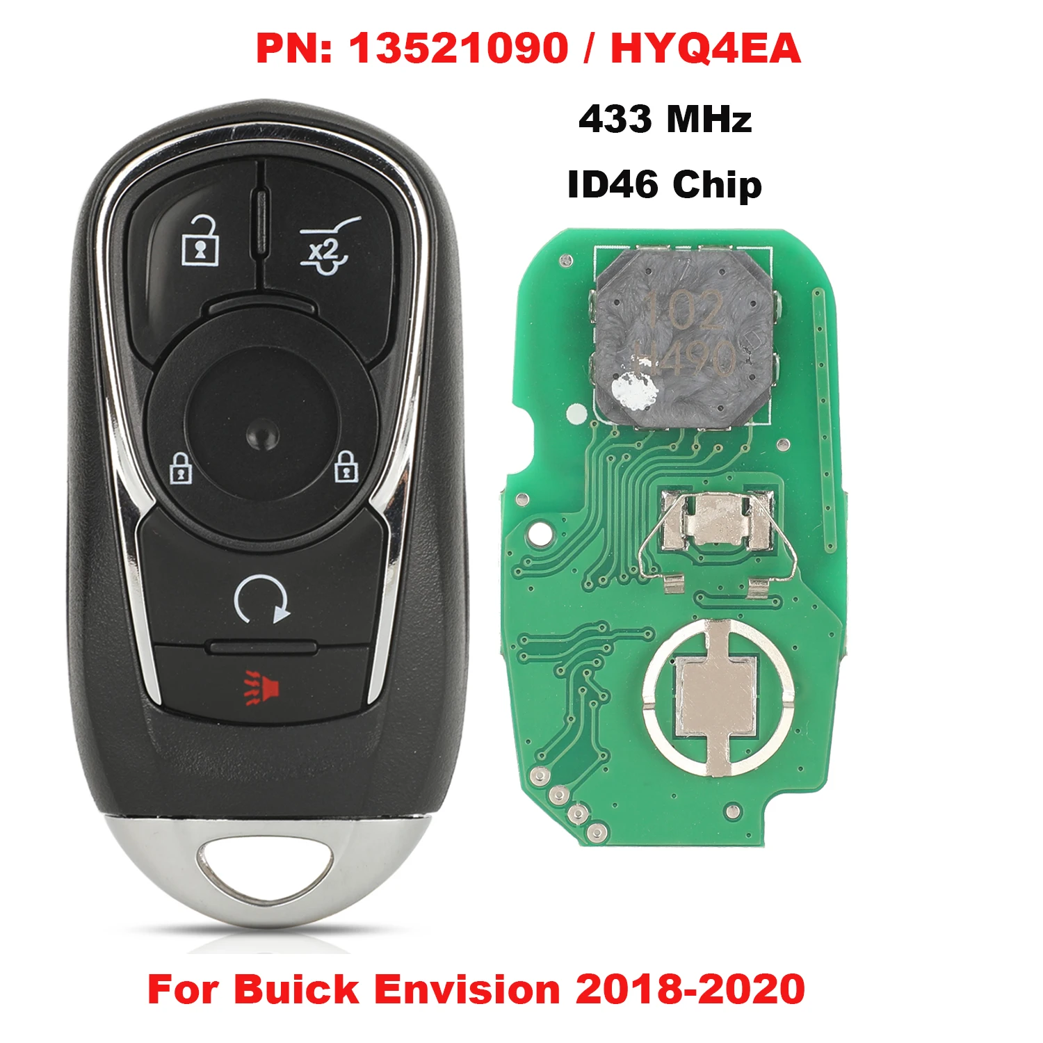 

Пульт дистанционного управления для автомобиля jingyuqin с 3/4/5 кнопками, чип ID46 315/433 МГц для Buick ENCORE ENVISION, Новый смарт-ключ для Лакросса и Регала HYQ4EA HYQ4AA