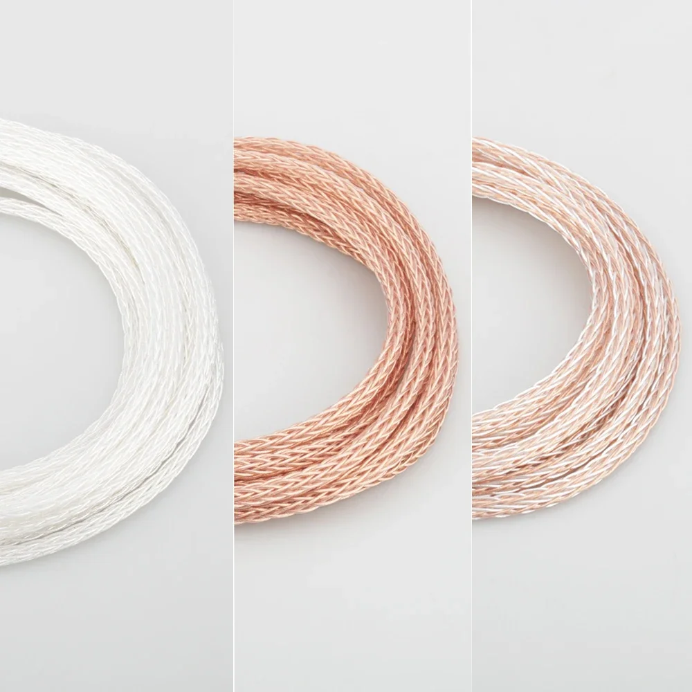 1619AG/AC/CU HiFi 16 ядер 6N OCC серебристый кабель из ПТФЭ для DIY наушников наушники