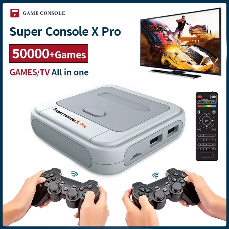 

Super Console X Pro Retro Mini Video Game Console/TV Dual system For PSP/N64/DC/PS1 Games For Xbox Gamepad Built-in 50000+Games