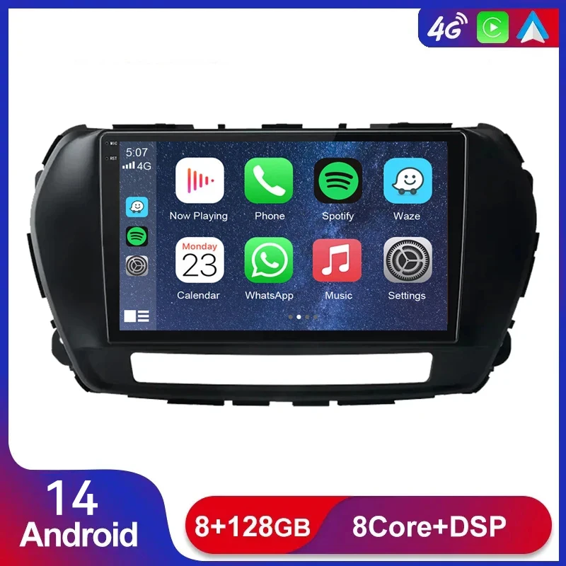 Автомагнитола для Greatwall Great Wall Wingle 5 2017-2019 2020 2021 Android 14 0 4G GPS-навигация 8 ГБ + 128 радио