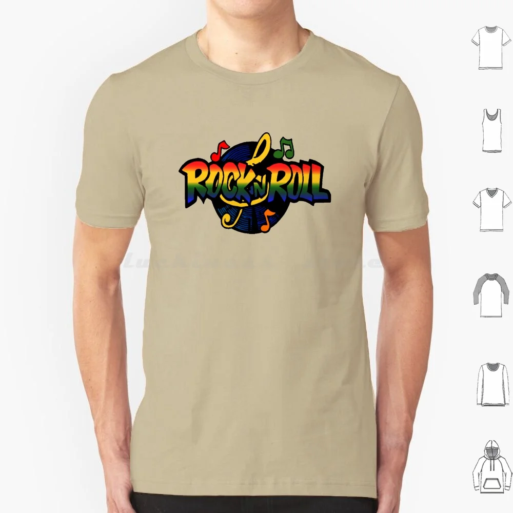 Rock 'N' Roll Rainbow T Shirt Big Size 100% Cotton Vinyl Vinyl Records Am Fm Radio Music Classic Music Retro Vintage