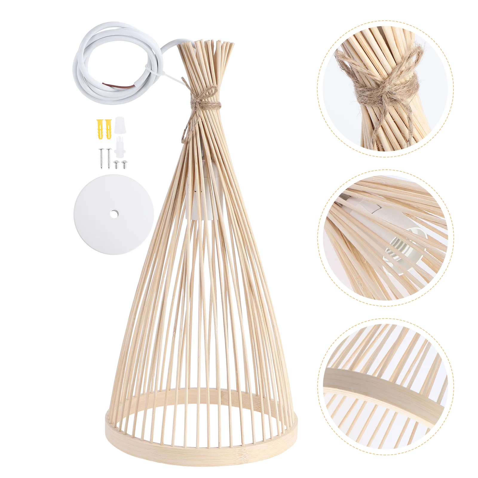 

Bamboo Hanging Light Japanese Wood Hanging Lamp Pendant Lamp for Bedroom
