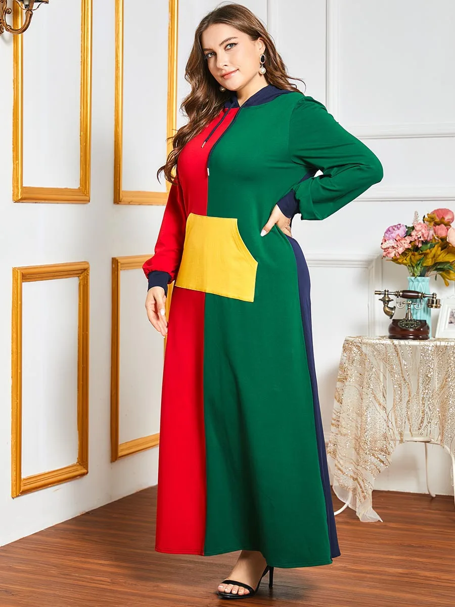 Платье женское длинное с капюшоном мусульманский тренировочный костюм индейкой