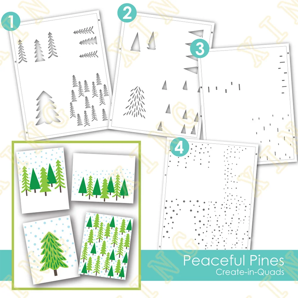

2022 Newest Peaceful Pines Diy Layering Stencils Wall Painting Scrapbook Coloring Embossing Album Decorative Paper Card Template