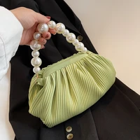 2022 summer bead small clutch soft pu leather cloud underarm crossbody shoulder bag for women brand designer handbags and purses