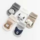 Теплые хлопковые детские носки, осенне-зимние носки для новорожденных с мультяшным рисунком для маленьких мальчиков и девочек, нескользящие носки для пола для малышей, весна