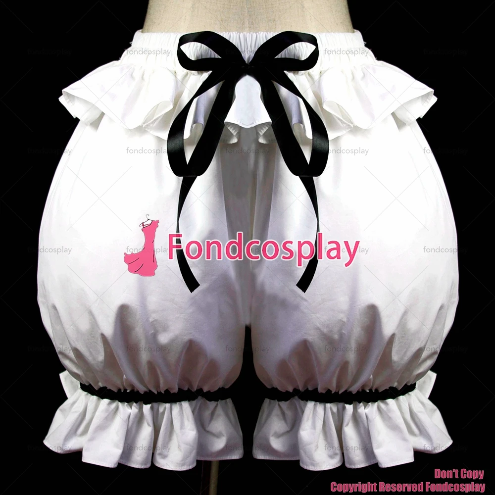 

tailor-made sexy adult dressing cross maid sissy lolita gothic punk bloomers white cotton pants panties custom-made[g586]