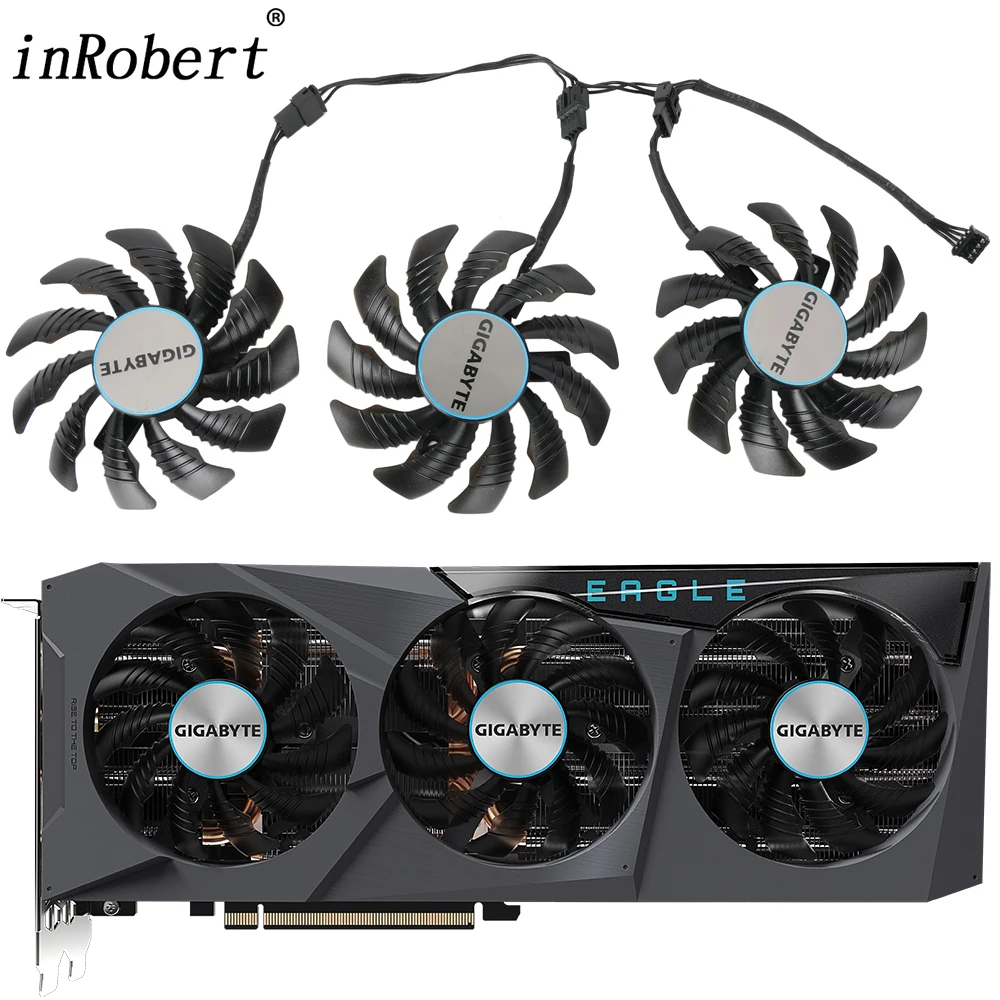 

78MM PLD08010S12HH RX6700 Video Card Fan For Gigabyte Radeon RX 6600 6700 XT GeForce RTX 3070 Ti EAGLE Cooling Graphics Fan