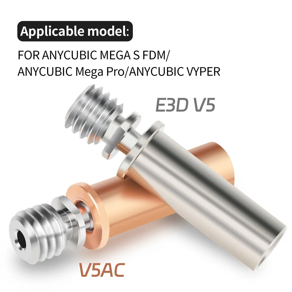 

2Pcs Throat For Anycubic Mega S/Pro VYPER Creality SE-6 V5AC Titanium alloy Bi-metal Throat Heat break Copper Plating Bimetallic