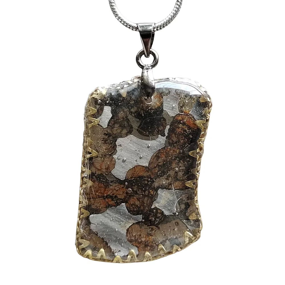 Подвеска из метеорита оливкового дерева Brenham 4 г натуральный метеорит цвета