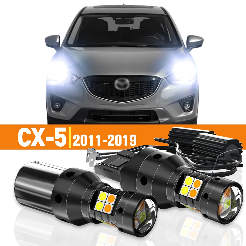 

2x LED Dual Mode Turn Signal+Daytime Running Light DRL For Mazda CX-5 CX5 2011-2019 2012 2013 2014 2015 2016 Accessories Canbus