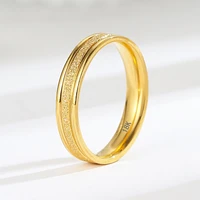 never fade original frosted 18k gold gloss rings for women and men simple 4mm couple wedding band engagement token gift jewelry