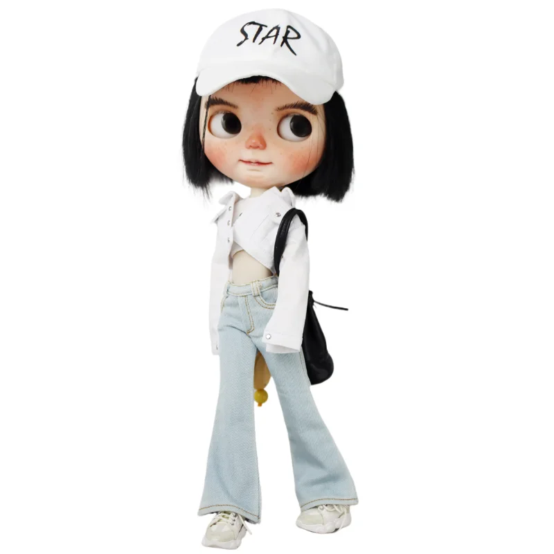 Одежда для куклы Блайт джинсовое пальто Ob24 Ob22 одежда кукол Azone брюки джинсовая