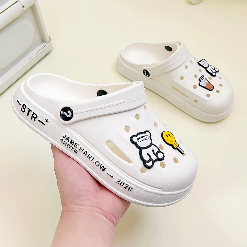 Women's Summer Beach Shoes Bathroom Home Slippers Non Slip Soft Sole Shoes Lndoor and Outdoor Slippers Girls' Baotou Slippers