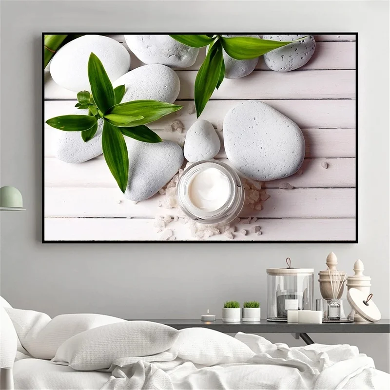 

Modern Home Decoration Wall Art Spa Stones Zen Paintings Candles Aromatherapy Orchid Flower Posters Wall Pictures for Bathroom