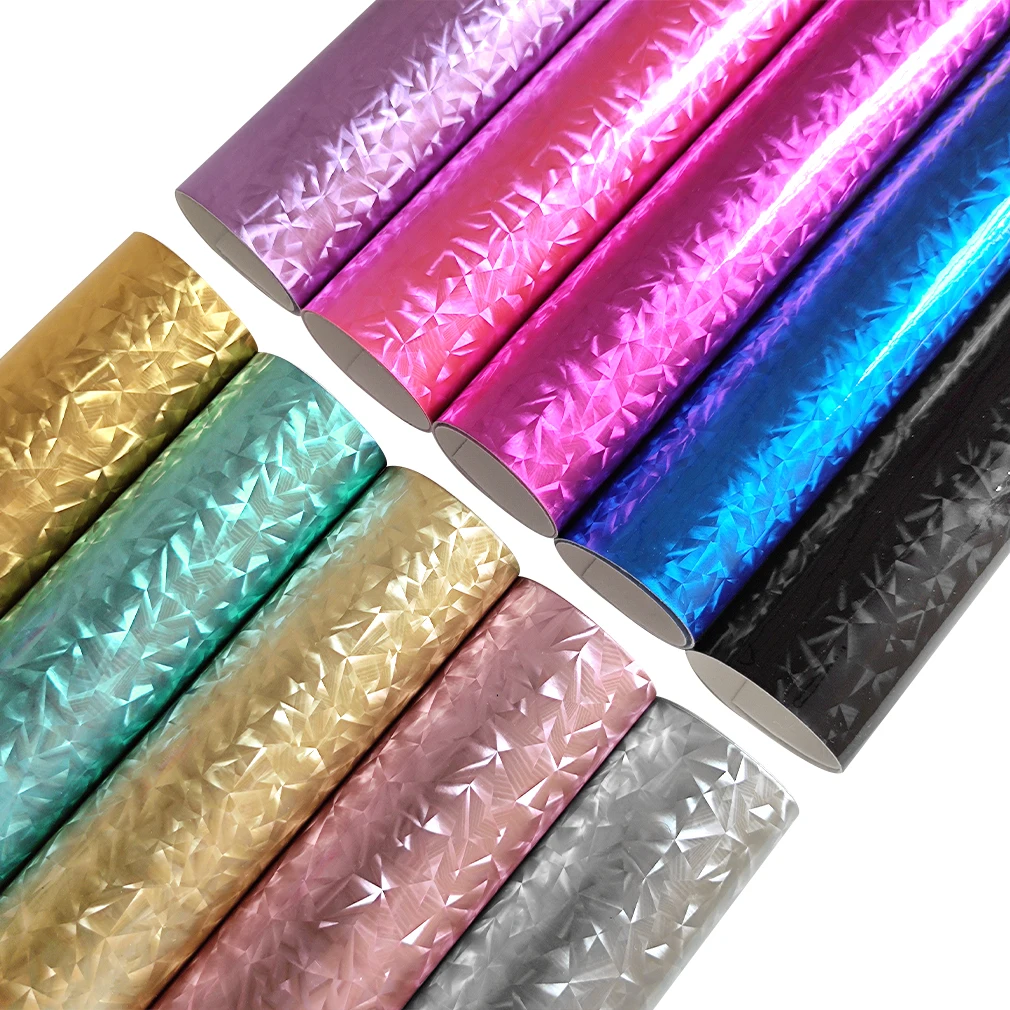 

Roll Holographic Shiny Mirror Unreal Color Faux Leather for DIY Handbag Storage boxes Handmade Handicraft Materials 46*135cm