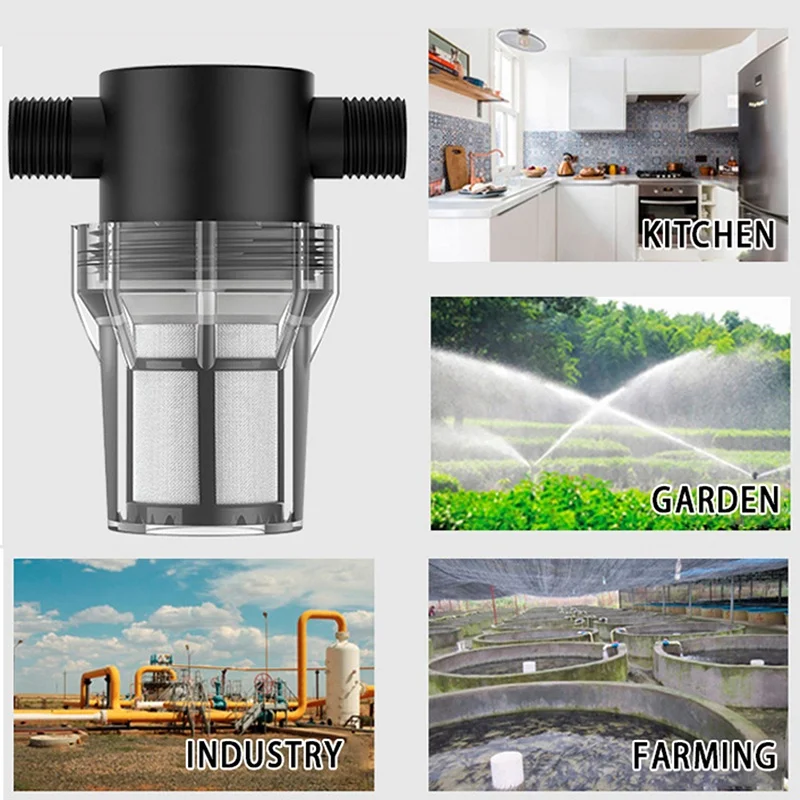 

1/2 Inch 40/80 Mesh Watering Filter Aquarium Water Pump Inlet Water Inline Mesh Strainer Pond Washing Irrigation Filter Screen