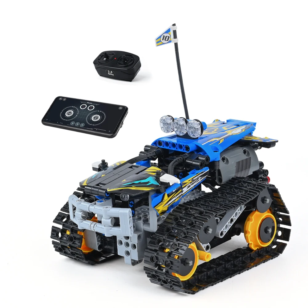 

Technical RC Tracked Vehicle Bricks APP Remote Control Stunt Race Car Building Blocks Cars Toys for Kids Boys Christmas Gifts