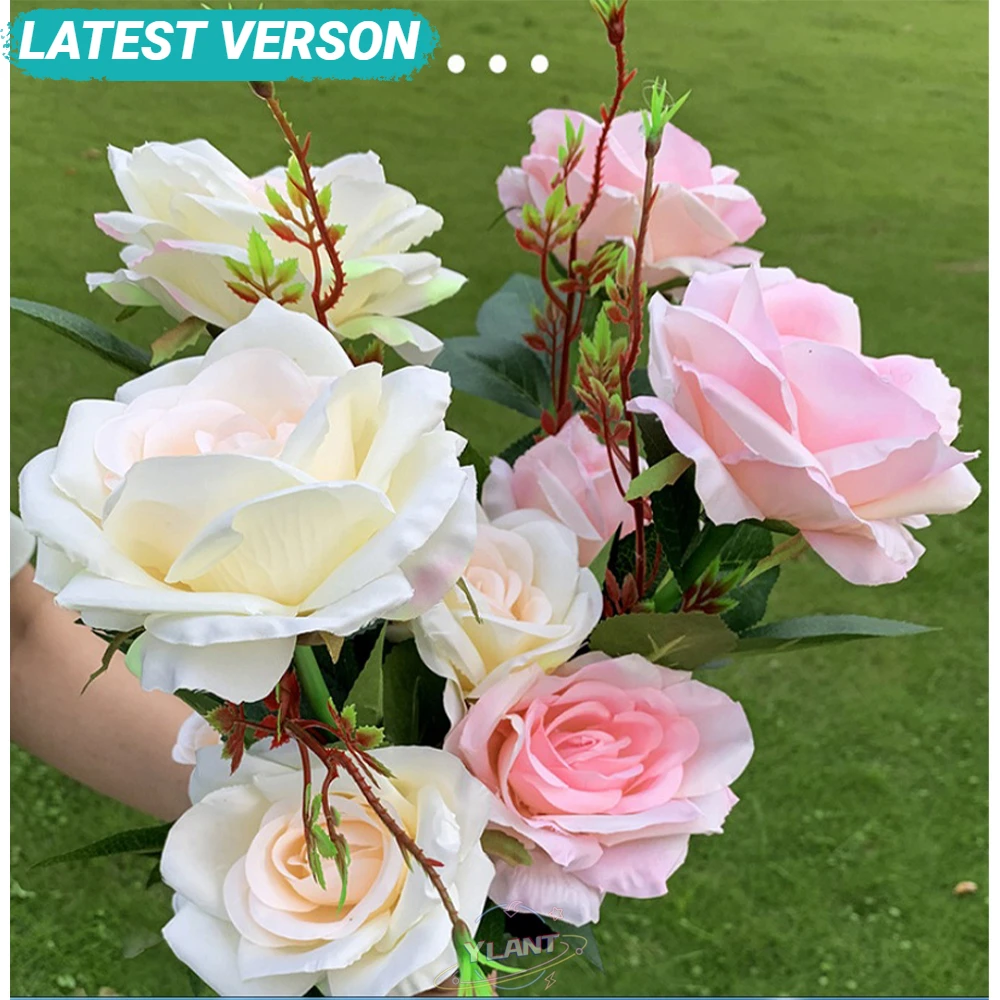

3Head LED Solar Simulation Rose Flower Solar LED Light Garden Yard Lawn Night Lamp Landscape Garden Home Decoration Flowers