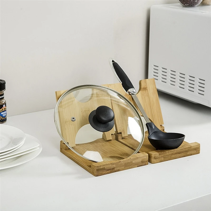 

Practical Pan Pot Cover Lid Rack Stand Spoon Holder Stove Organizer Storage Soup Spoon Rests Home Kitchen Tools Accessories