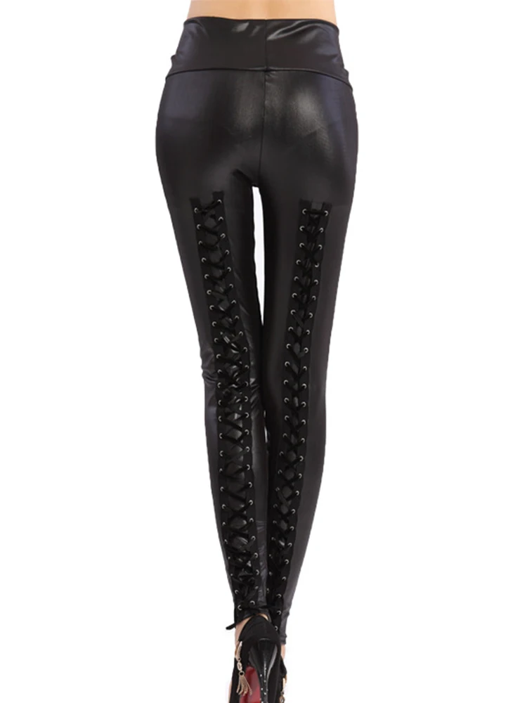 Женские бандажные сексуальные леггинсы новинка брюки-карандаш с лентой для