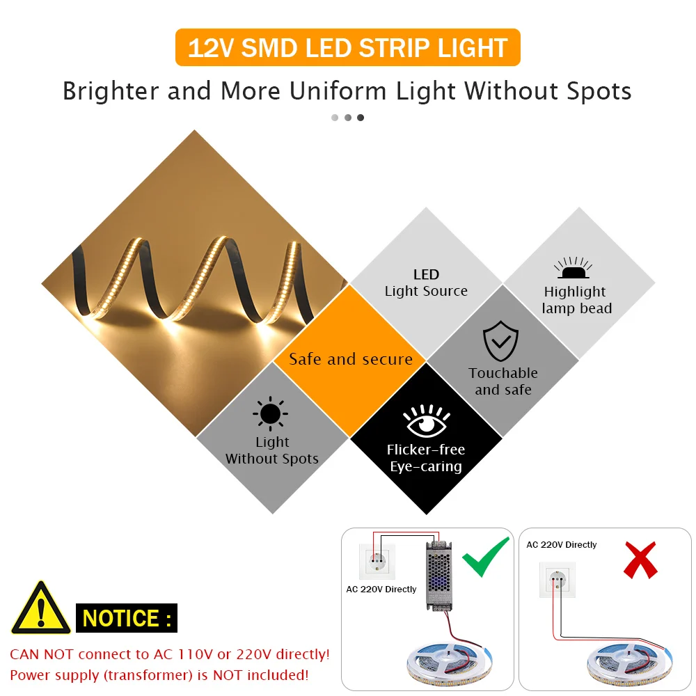 12V 5m SMD 2835 2025 LED Strip Light DC 480 240 120 LEDs Tape Flexible LED Lights Indoor Lingting for Home Waterproof IP65 IP67 images - 6