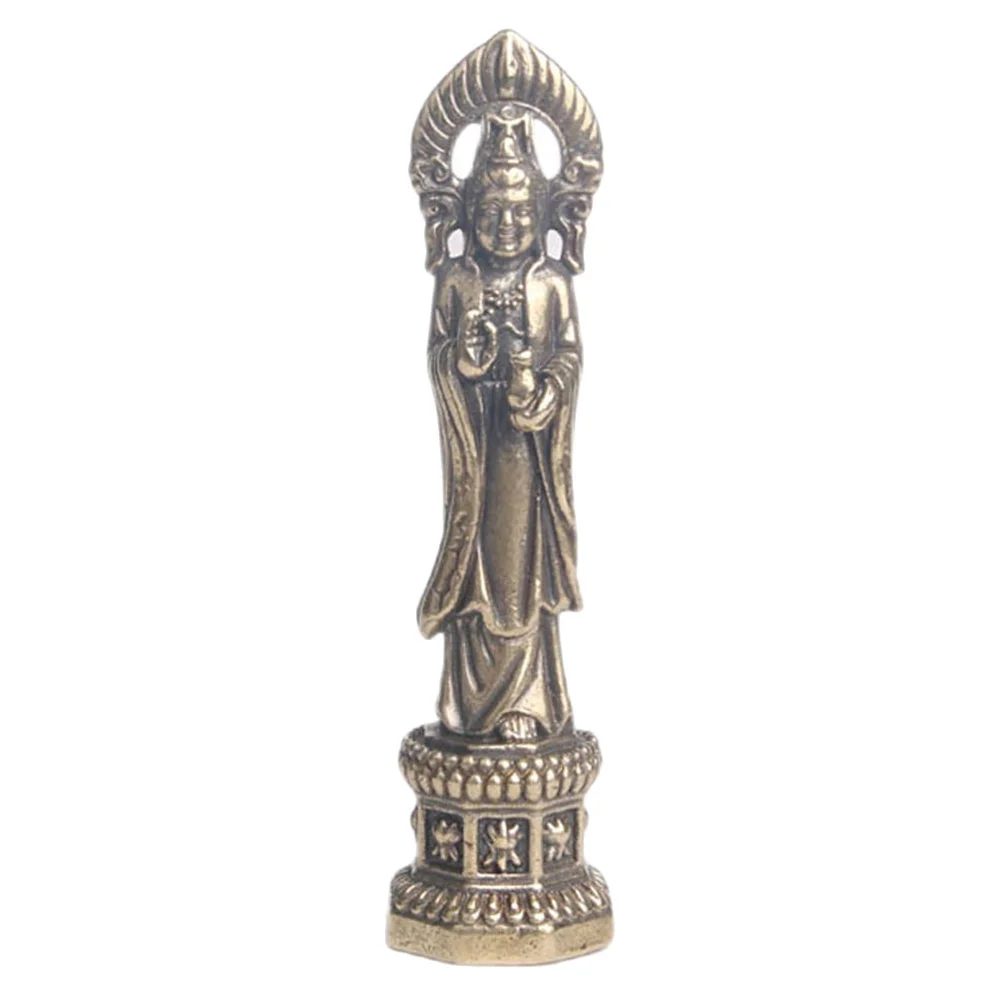

Bronze Statue Small Bodhisattva Adornment Ornament Decor Temple Souvenir Lucky